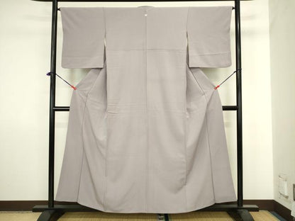 平和屋着物■上質な色無地　桔梗鼠色　正絹　逸品　DABJ2867ya