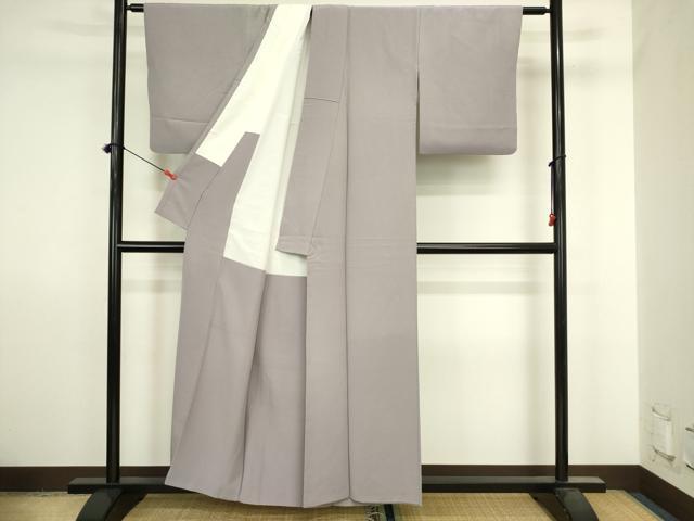 平和屋着物■上質な色無地　桔梗鼠色　正絹　逸品　DABJ2867ya
