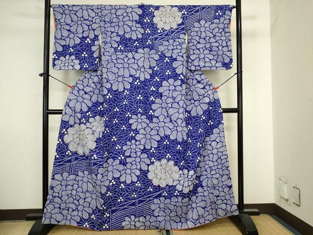平和屋着物■訪問着　駒刺繍　絞り　舞花文　正絹　逸品　DABJ2874ya