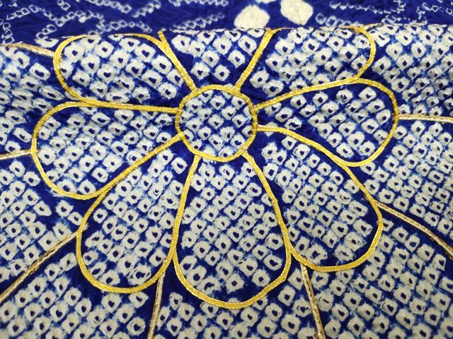 平和屋着物■訪問着　駒刺繍　絞り　舞花文　正絹　逸品　DABJ2874ya