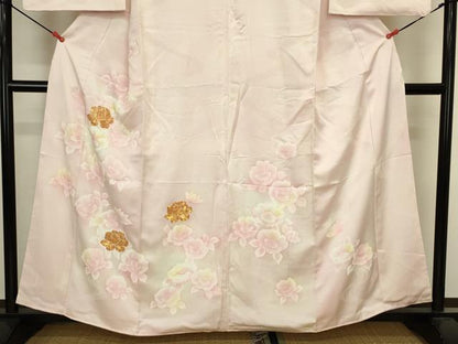 平和屋着物■訪問着　駒刺繍　草花文　暈し染め　正絹　逸品　DABJ2877ya