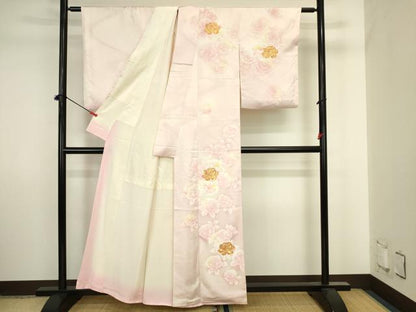 平和屋着物■訪問着　駒刺繍　草花文　暈し染め　正絹　逸品　DABJ2877ya