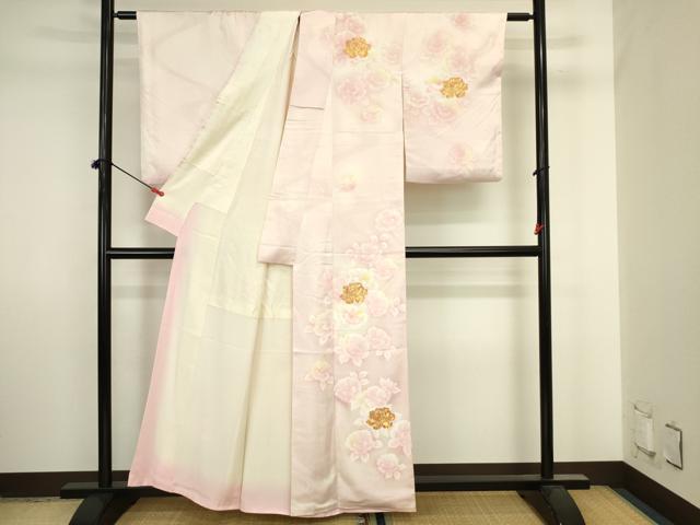 平和屋着物■訪問着　駒刺繍　草花文　暈し染め　正絹　逸品　DABJ2877ya