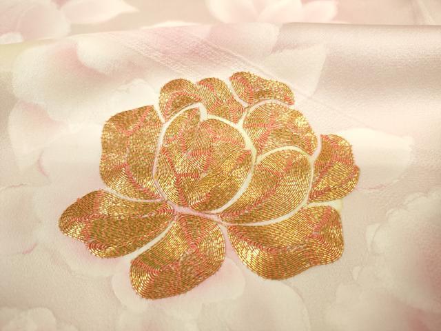 平和屋着物■訪問着　駒刺繍　草花文　暈し染め　正絹　逸品　DABJ2877ya