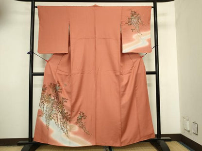 平和屋着物■訪問着　枝垂れ藤　暈し染め　金彩　正絹　逸品　DABJ2878ya