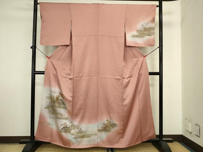 平和屋着物■訪問着　籬花文　暈し染め　金彩　正絹　逸品　DABJ2879ya