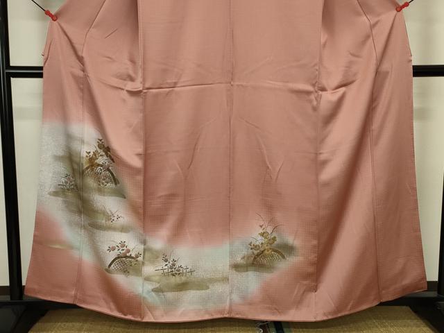 平和屋着物■訪問着　籬花文　暈し染め　金彩　正絹　逸品　DABJ2879ya