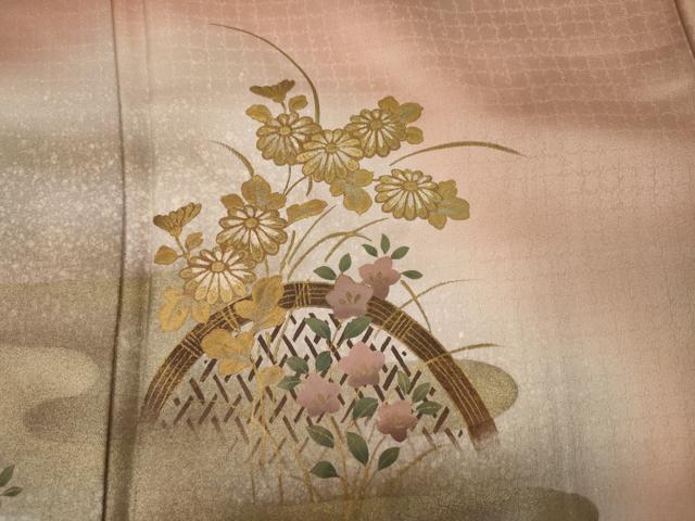 平和屋着物■訪問着　籬花文　暈し染め　金彩　正絹　逸品　DABJ2879ya