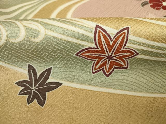 平和屋着物■訪問着　流水花筏文　金彩　正絹　逸品　DABJ2880ya