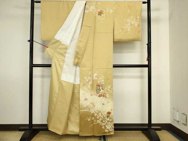 平和屋着物■訪問着　御所車花文　暈し染め　金彩　正絹　逸品　DABJ2881ya