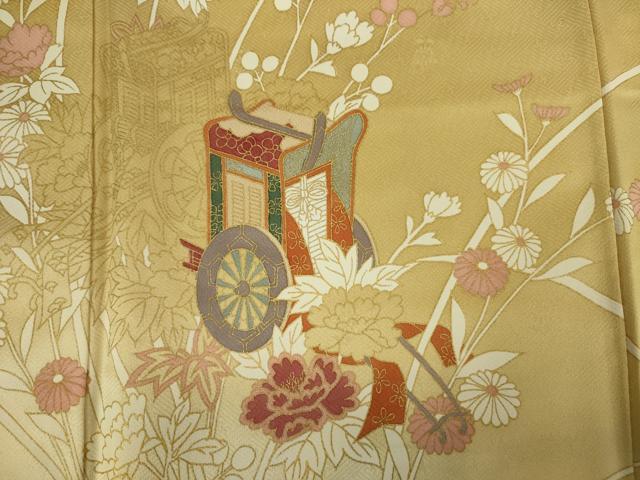 平和屋着物■訪問着　御所車花文　暈し染め　金彩　正絹　逸品　DABJ2881ya