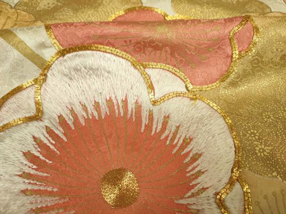 平和屋着物■豪華振袖　駒刺繍　枝梅文　金彩　正絹　逸品　DABJ2887ya