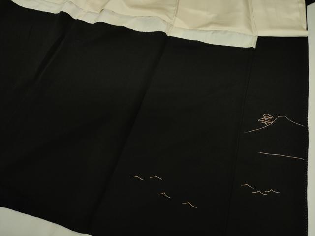 平和屋着物■豪華　黒留袖　刺繍　飛鶴風景文　金銀糸　正絹　逸品　DABJ2888ya