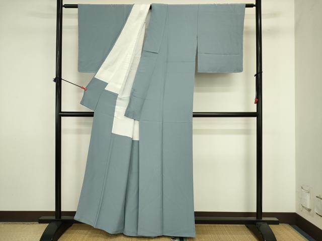 平和屋着物■上質な色無地　湊鼠色　正絹　逸品　DABJ2892ya