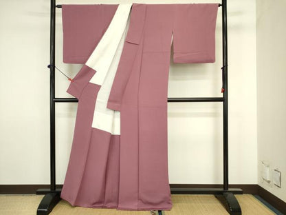 平和屋着物■上質な色無地　京紫色　正絹　逸品　DABJ2894ya