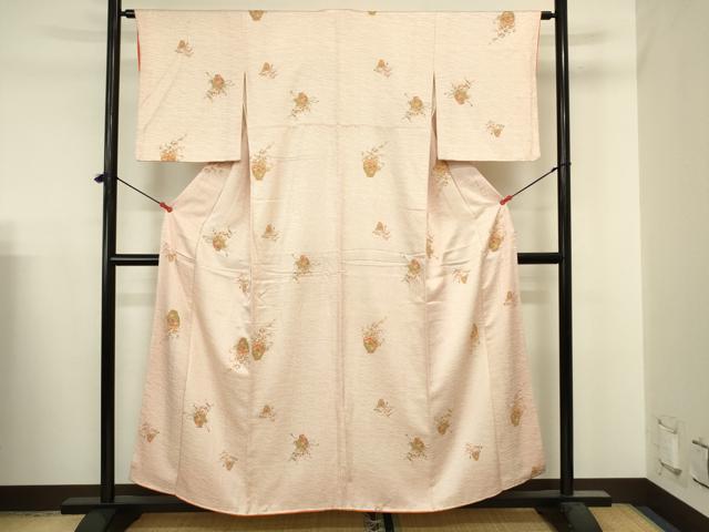 平和屋着物■上質な小紋　飾花文　正絹　逸品　DABJ2900ya
