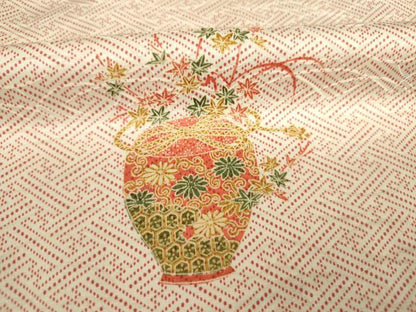 平和屋着物■上質な小紋　飾花文　正絹　逸品　DABJ2900ya