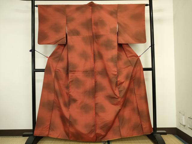 平和屋着物■上質な紬　霞文　暈し染め　正絹　逸品　DABJ2902ya