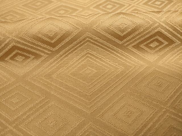 平和屋着物■上質な色無地　菱尽くし地紋　黄橡色　やまと誂製　正絹　逸品　DABJ2907ya
