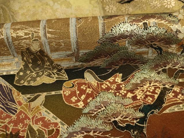 平和屋着物■豪華黒留袖　人物風景花松文　泰常　暈し染め　金彩　正絹　逸品　DABJ2911ya