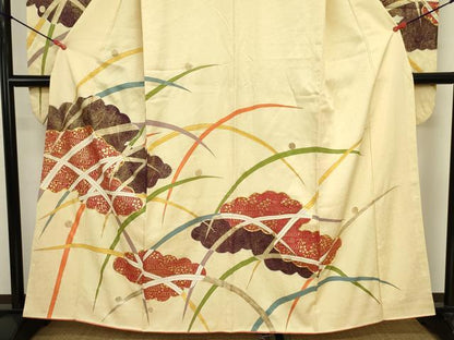 平和屋着物■豪華振袖　駒刺繍　露芝雲文　金彩　正絹　逸品　DABJ2912ya