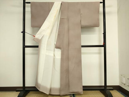 平和屋着物■上質な小紋　作家物　本草木染　菱尽くし地紋　暈し染め　正絹　逸品　DABJ2918ya