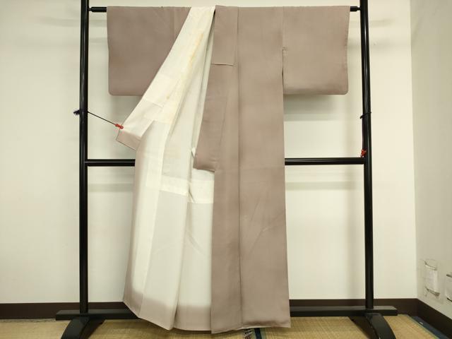 平和屋着物■上質な小紋　作家物　本草木染　菱尽くし地紋　暈し染め　正絹　逸品　DABJ2918ya