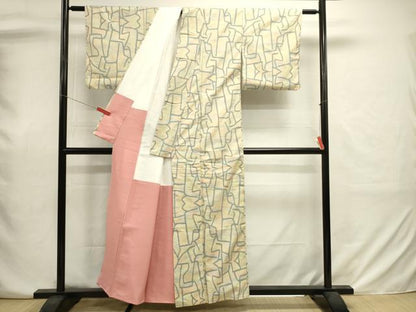 平和屋着物■本場大島紬　7マルキ　幾何学文　正絹　逸品　DABJ2922ya