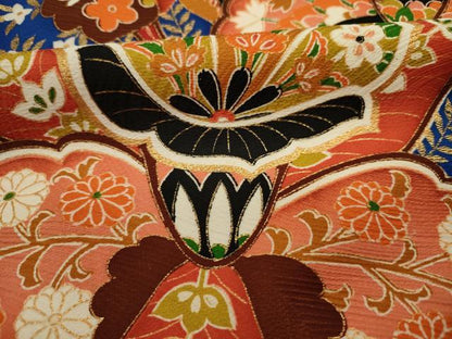 平和屋着物■訪問着　草花文　金彩　正絹　逸品　DABJ2926ya