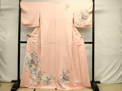 平和屋着物■訪問着　風景花松文　鴛鴦　暈し染め　金彩　正絹　逸品　DABJ2928ya