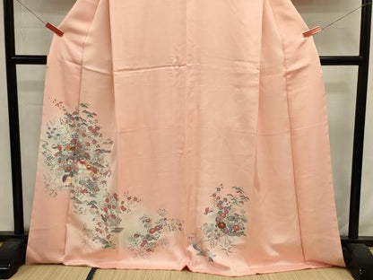 平和屋着物■訪問着　風景花松文　鴛鴦　暈し染め　金彩　正絹　逸品　DABJ2928ya