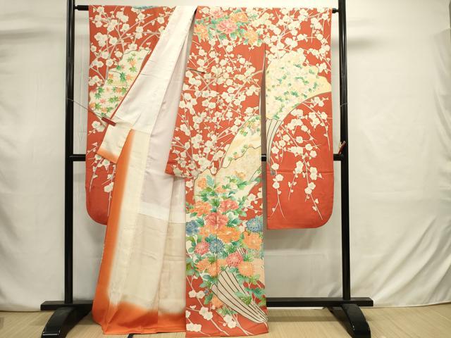 平和屋着物■豪華振袖　駒刺繍　草花文　乱菊　正絹　逸品　DABJ2930ya