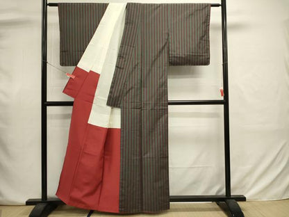 平和屋着物■上質な紬　間道　正絹　逸品　DABJ2934ya