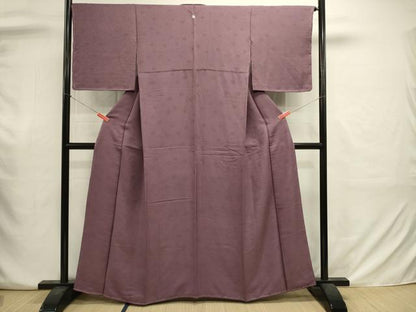 平和屋着物■上質な色無地　切嵌地紋　古代紫色　正絹　逸品　未使用　DABJ2937ya