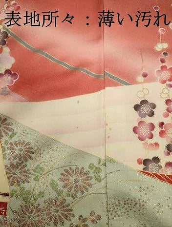 平和屋着物■豪華振袖　扇面花鳥文　暈し染め　金彩　正絹　逸品　DABJ2939ya