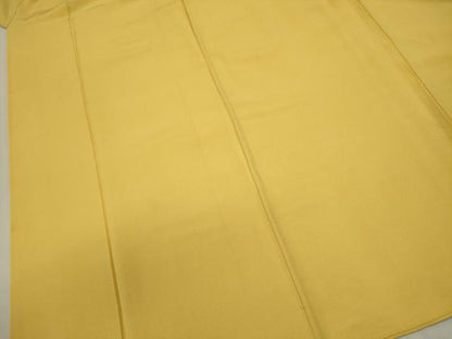 平和屋着物■上質な色無地　支子色　正絹　逸品　DABJ2942ya