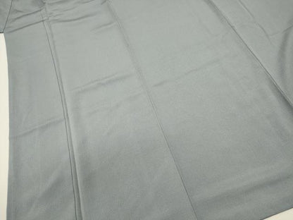 平和屋着物■上質な色無地　お召縮緬　錫色　正絹　逸品　DABJ2944ya