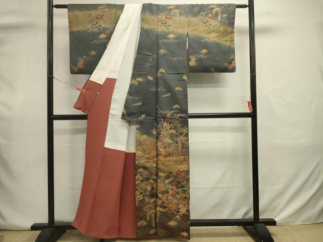平和屋着物■訪問着　舞蝶花松文　宝尽くし　暈し染め　金彩　西武百貨店扱い　正絹　逸品　DABJ2946ya