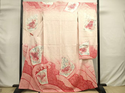 平和屋着物■豪華振袖　駒刺繍　絞り　立波花文　菊　暈し染め　銀彩　やまと誂製　正絹　逸品　DABJ2951ya