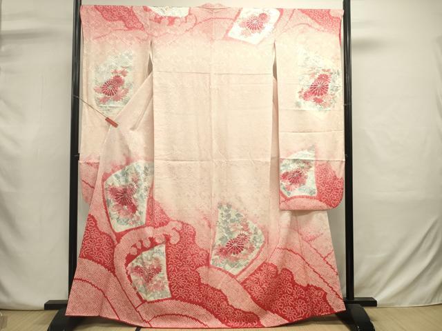 平和屋着物■豪華振袖　駒刺繍　絞り　立波花文　菊　暈し染め　銀彩　やまと誂製　正絹　逸品　DABJ2951ya