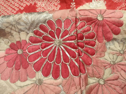 平和屋着物■豪華振袖　駒刺繍　絞り　立波花文　菊　暈し染め　銀彩　やまと誂製　正絹　逸品　DABJ2951ya