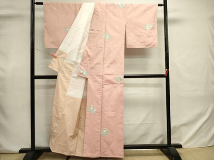 平和屋着物■上質な紬　草花文　正絹　逸品　DABJ2953ya