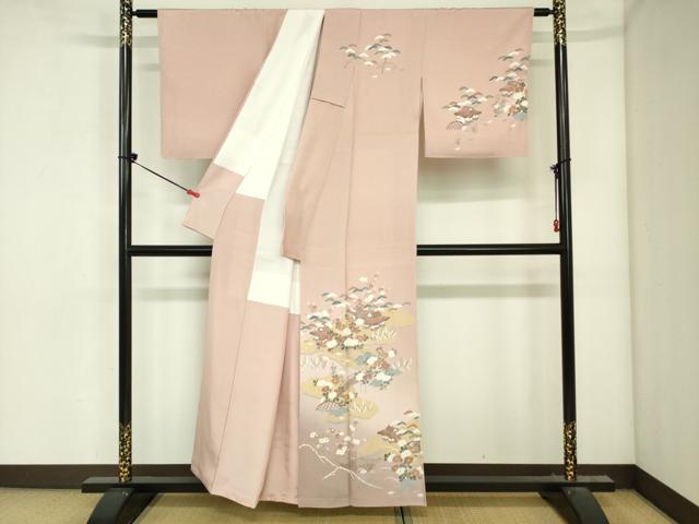 平和屋着物■訪問着　友禅　風景花松文　暈し染め　正絹　逸品　DABJ2957ya