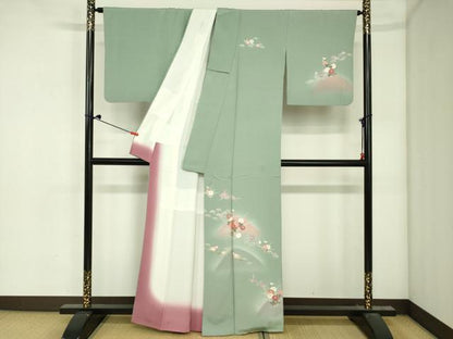 平和屋着物■訪問着　草花文　暈し染め　金彩　正絹　逸品　DABJ2960ya