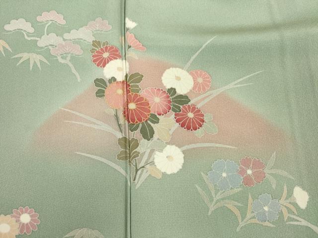 平和屋着物■訪問着　草花文　暈し染め　金彩　正絹　逸品　DABJ2960ya