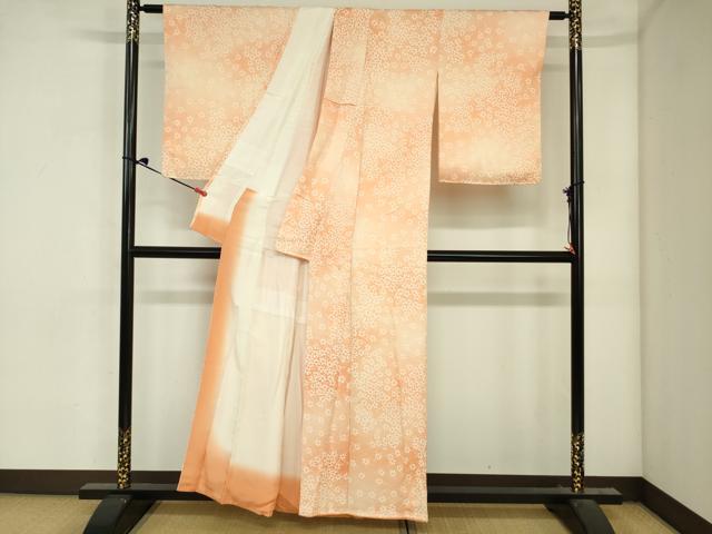 平和屋着物■上質な小紋　舞花文　暈し染め　正絹　逸品　DABJ2961ya
