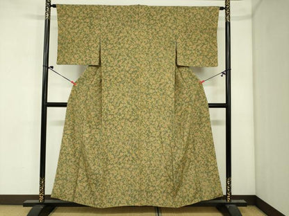 平和屋着物■上質な小紋　更紗花唐草文　正絹　逸品　DABJ2965ya