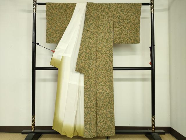 平和屋着物■上質な小紋　更紗花唐草文　正絹　逸品　DABJ2965ya