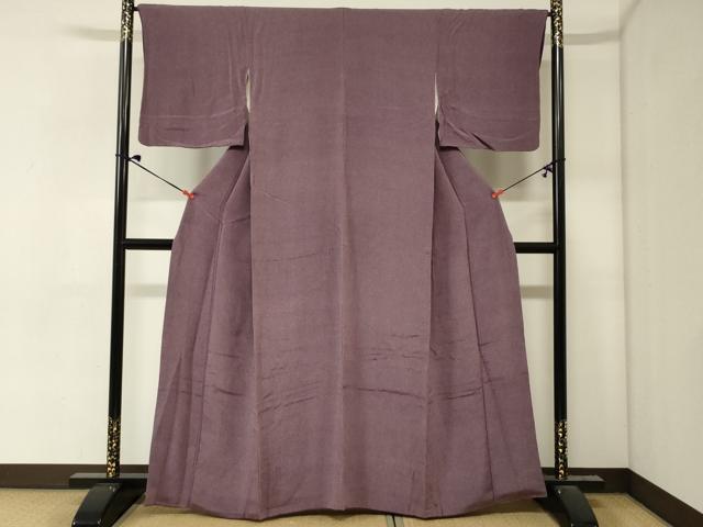 平和屋着物■江戸小紋　草木染　鮫小紋柄　鬼しぼ縮緬　正絹　逸品　DABJ2968ya