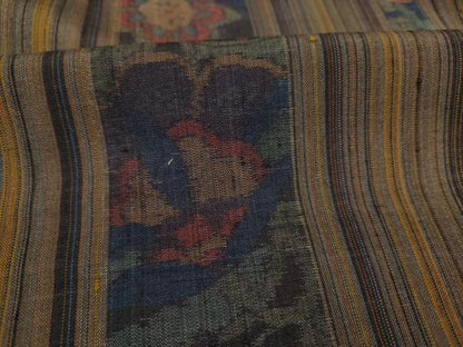 平和屋着物■上質な紬　更紗花間道　鈴乃屋扱い　正絹　逸品　DABJ2969ya